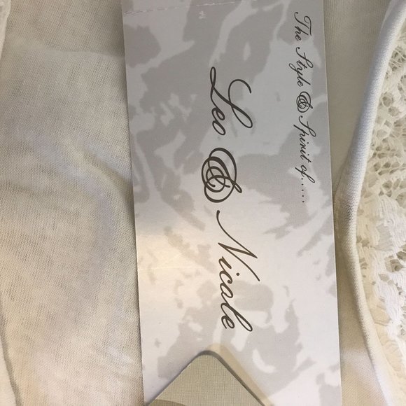 NWT Leo & Nicole Womens White Lace Scoop Neck Short Sheer Lace Sleeve Size XL - Picture 7 of 10